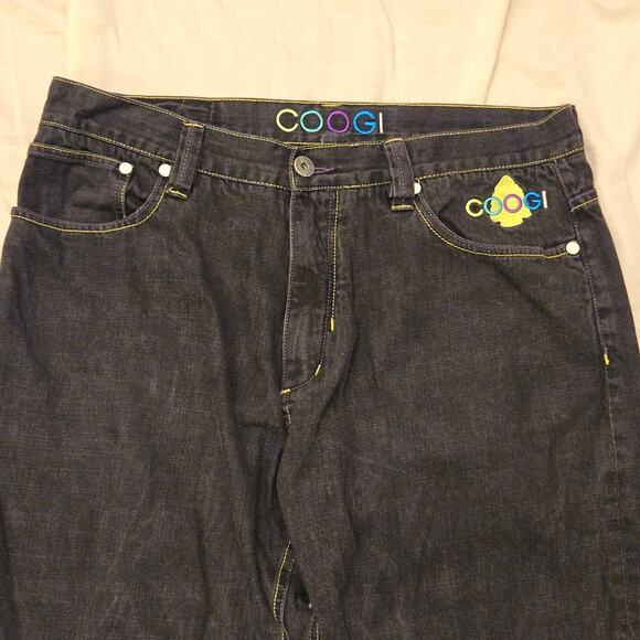 Vintage Coogi Jeans Size 40x32 Embroidered Indian Headdress Black Denim *read* - Picture 3 of 16